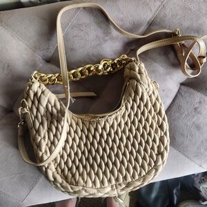 Elegant Tan Quilted Women's Bag